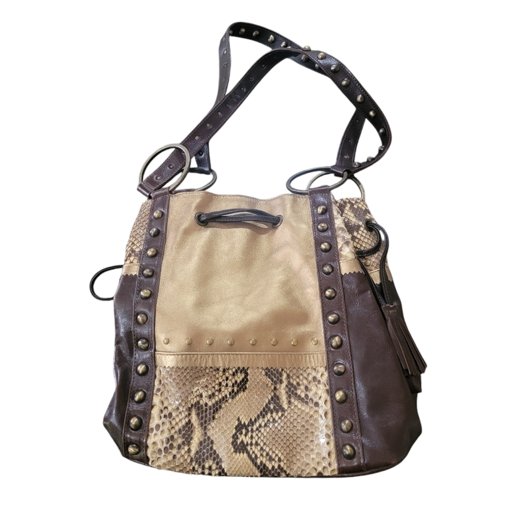 Claudia Ciuti Leather Sequin Snakeprint Purse - Picture 5 of 5